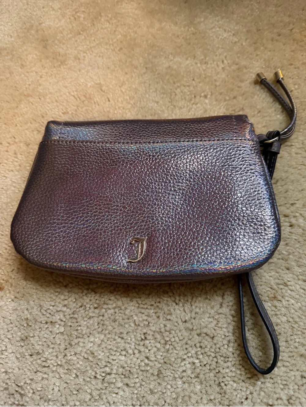 Juicy Couture Iridescent Brown Metallic Wristlet Clutch